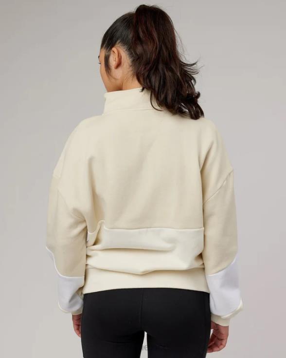 suéter invertido oversize - leche de almendras unisexo LSKD VP42D407 vestir