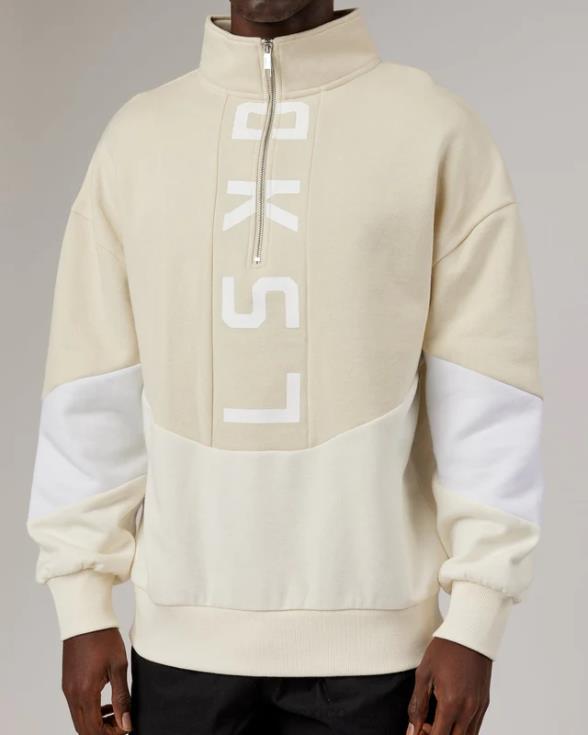 suéter invertido oversize - leche de almendras unisexo LSKD VP42D407 vestir