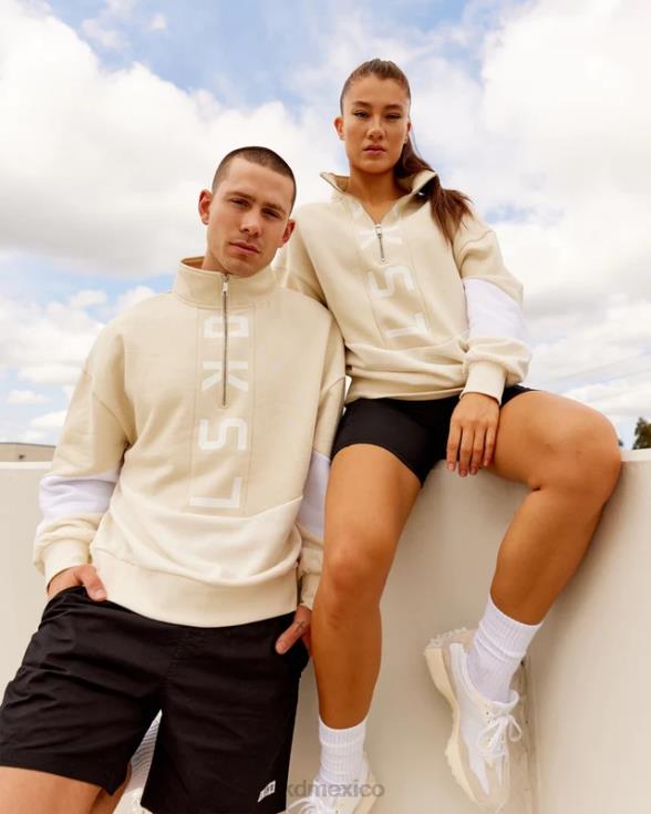 suéter invertido oversize - leche de almendras unisexo LSKD VP42D407 vestir