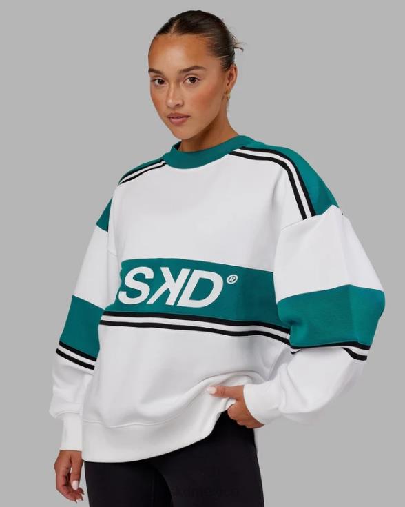 suéter oversize a-team - blanco-lago profundo unisexo LSKD VP42D355 vestir