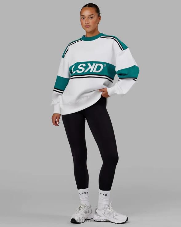 suéter oversize a-team - blanco-lago profundo unisexo LSKD VP42D355 vestir