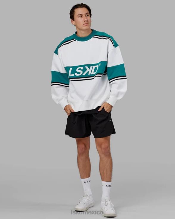 suéter oversize a-team - blanco-lago profundo unisexo LSKD VP42D355 vestir