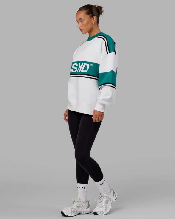 suéter oversize a-team - blanco-lago profundo unisexo LSKD VP42D355 vestir