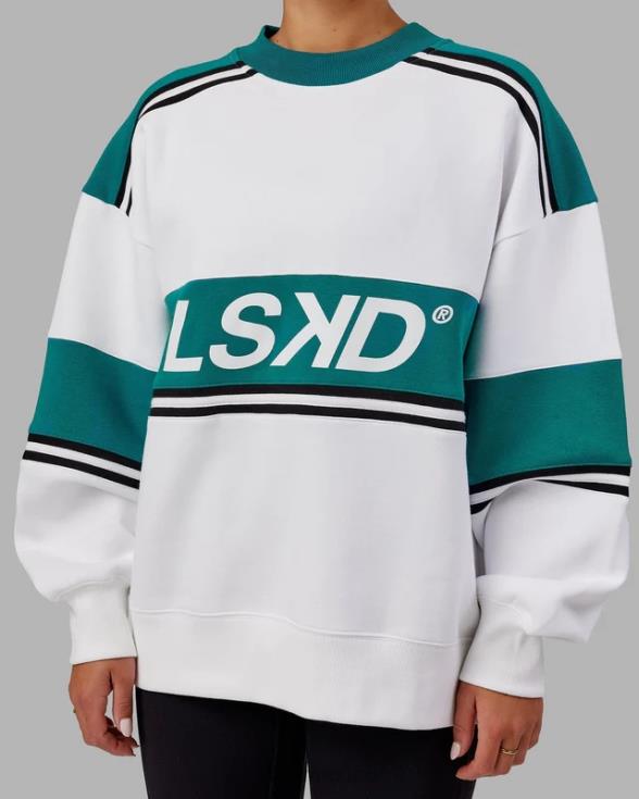 suéter oversize a-team - blanco-lago profundo unisexo LSKD VP42D355 vestir