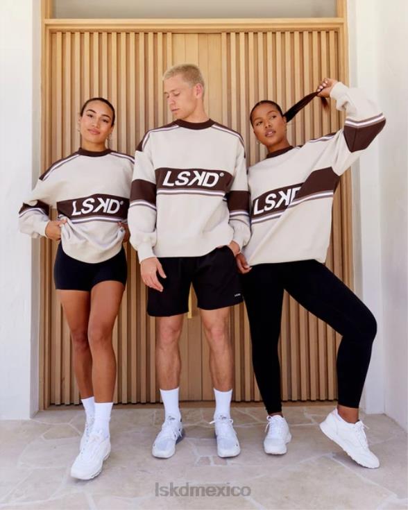 suéter oversize a-team - blanco-taupe profundo unisexo LSKD VP42D410 vestir