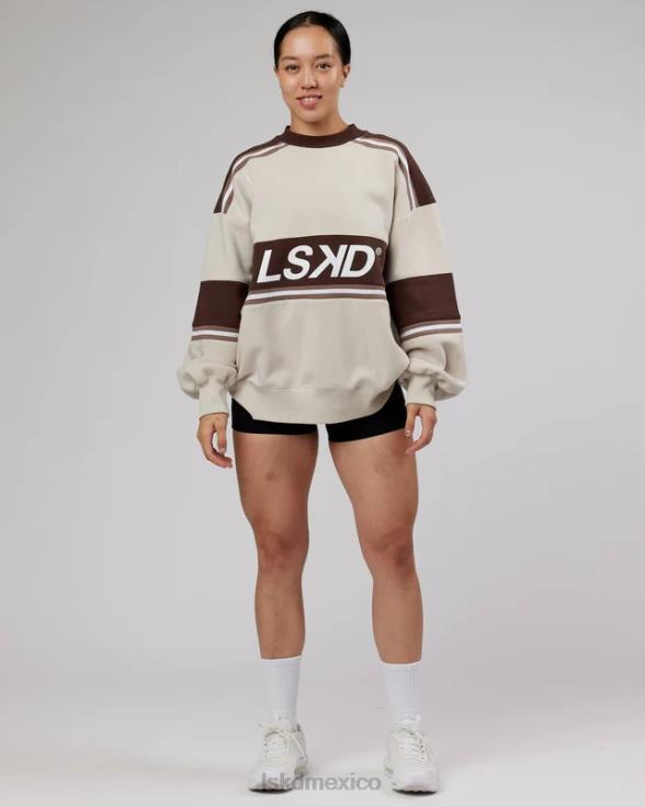 suéter oversize a-team - blanco-taupe profundo unisexo LSKD VP42D410 vestir