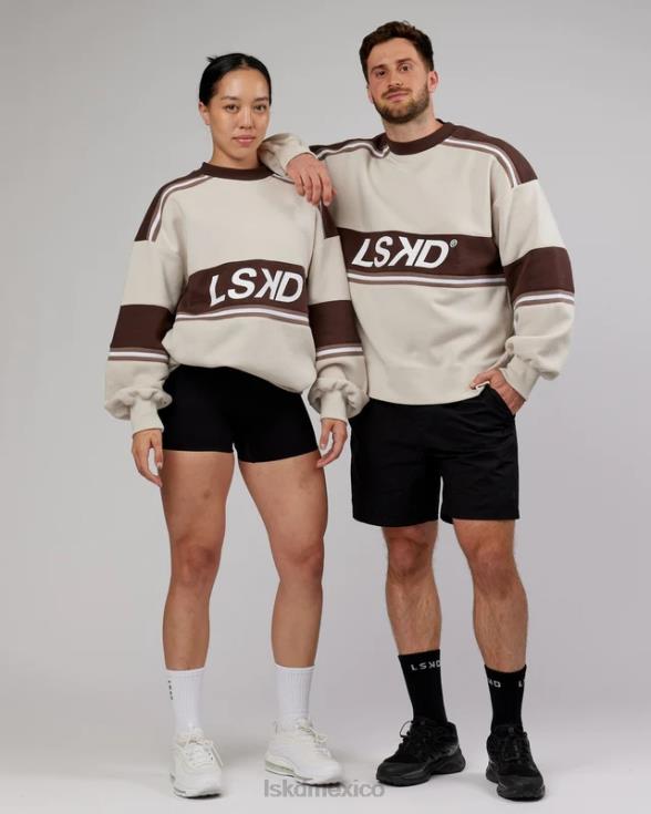 suéter oversize a-team - blanco-taupe profundo unisexo LSKD VP42D410 vestir