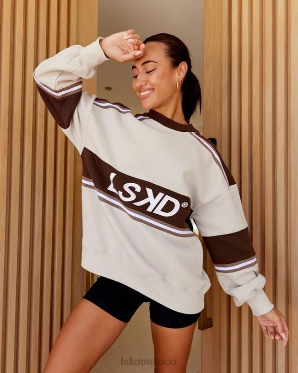 suéter oversize a-team - blanco-taupe profundo unisexo LSKD VP42D410 vestir