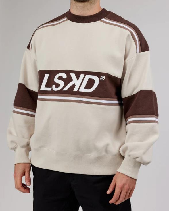 suéter oversize a-team - blanco-taupe profundo unisexo LSKD VP42D410 vestir