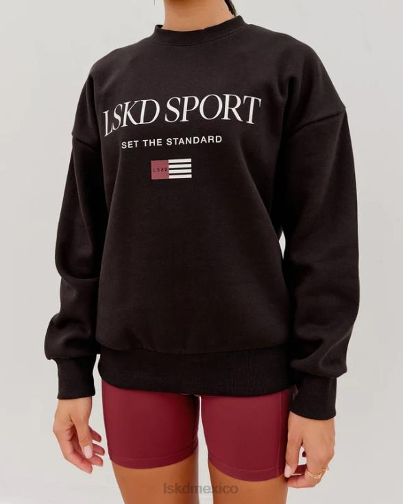 suéter oversize bandera - nogal oscuro unisexo LSKD VP42D427 vestir