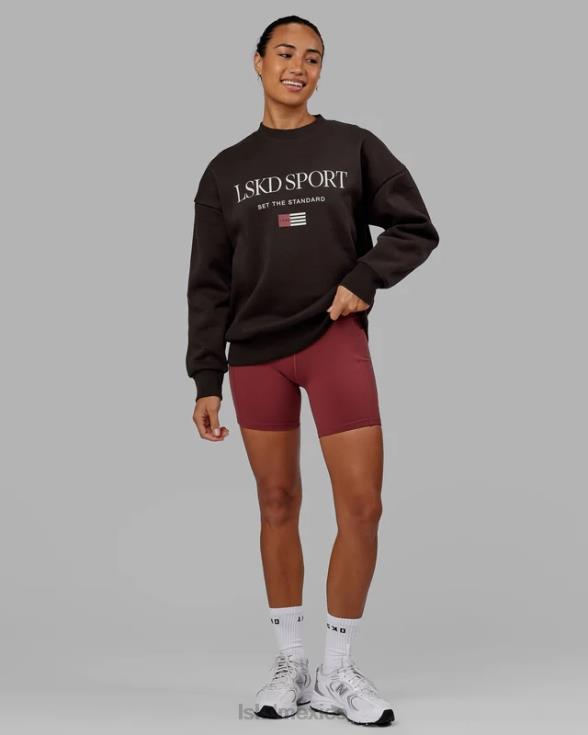 suéter oversize bandera - nogal oscuro unisexo LSKD VP42D427 vestir