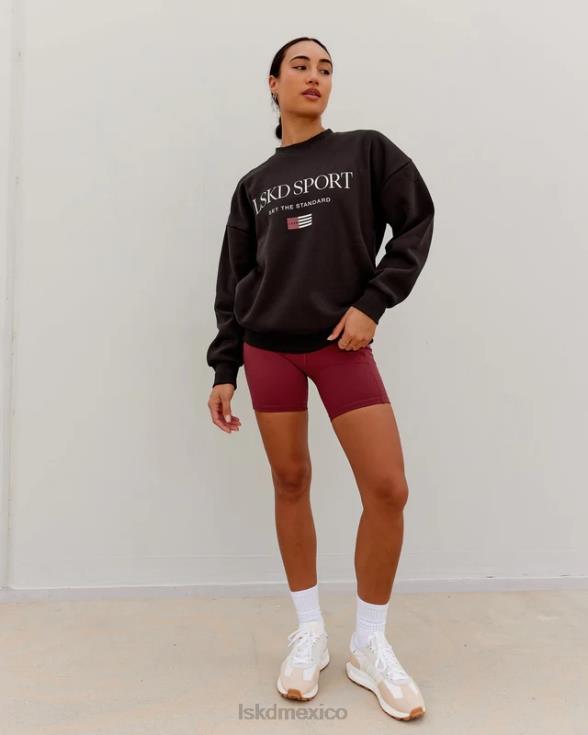 suéter oversize bandera - nogal oscuro unisexo LSKD VP42D427 vestir