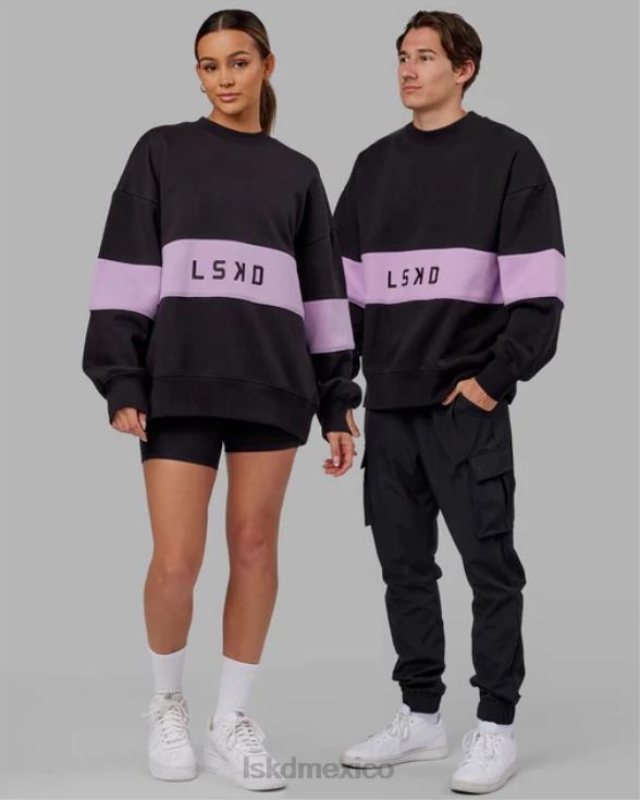 suéter oversize extra time - negro-lila pálido unisexo LSKD VP42D442 vestir