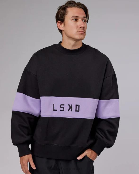 suéter oversize extra time - negro-lila pálido unisexo LSKD VP42D442 vestir