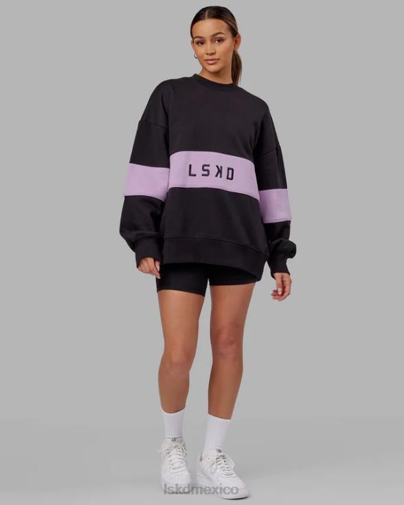 suéter oversize extra time - negro-lila pálido unisexo LSKD VP42D442 vestir