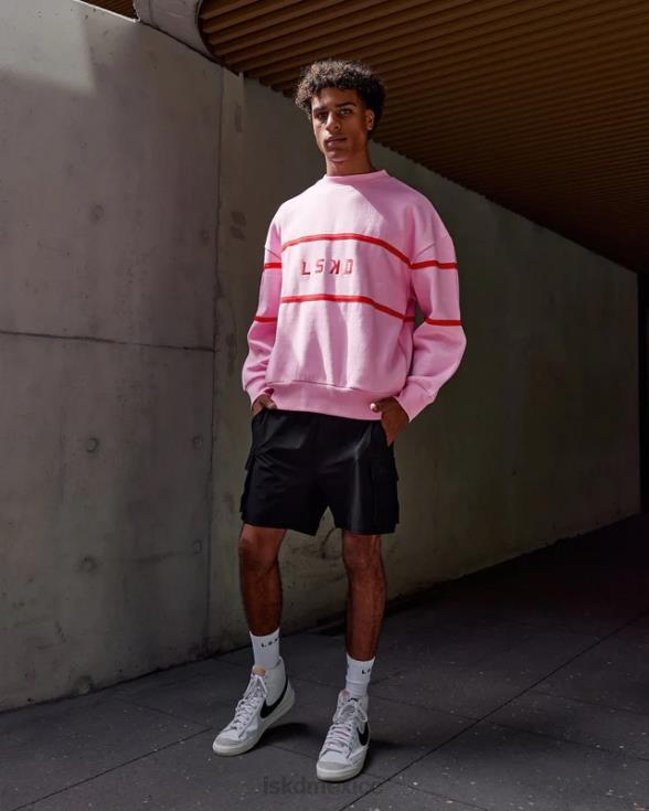 suéter paralelo oversize - glaseado rosa unisexo LSKD VP42D366 vestir