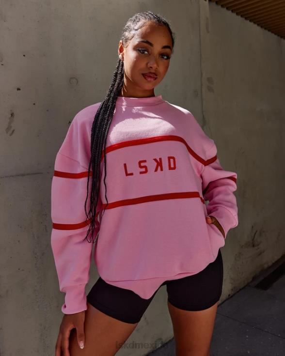suéter paralelo oversize - glaseado rosa unisexo LSKD VP42D366 vestir