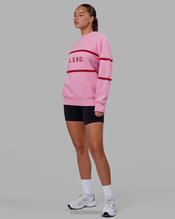 suéter paralelo oversize - glaseado rosa unisexo LSKD VP42D366 vestir