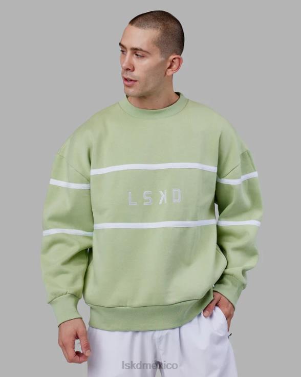 suéter paralelo oversize - higo verde unisexo LSKD VP42D362 vestir