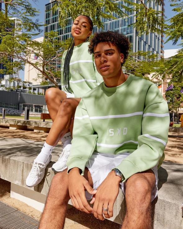 suéter paralelo oversize - higo verde unisexo LSKD VP42D362 vestir