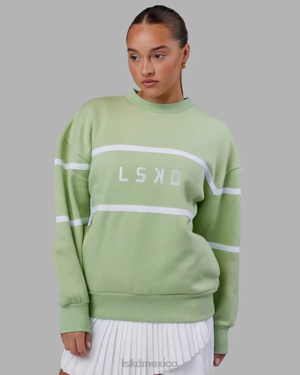 suéter paralelo oversize - higo verde unisexo LSKD VP42D362 vestir