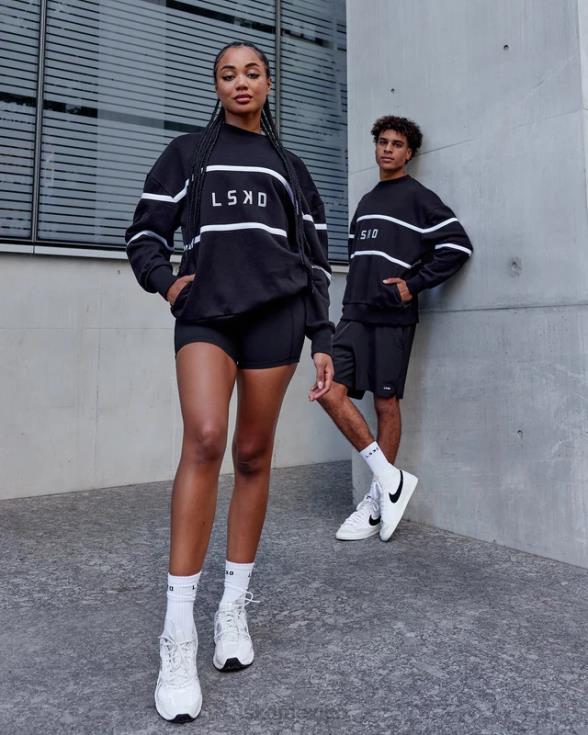 suéter paralelo oversize - negro unisexo LSKD VP42D337 vestir