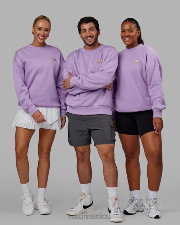 suéter radiate oversize - lila pálido unisexo LSKD VP42D421 vestir