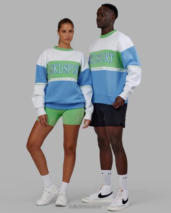 suéter sportif oversize - azul azure-manzana menta unisexo LSKD VP42D447 vestir