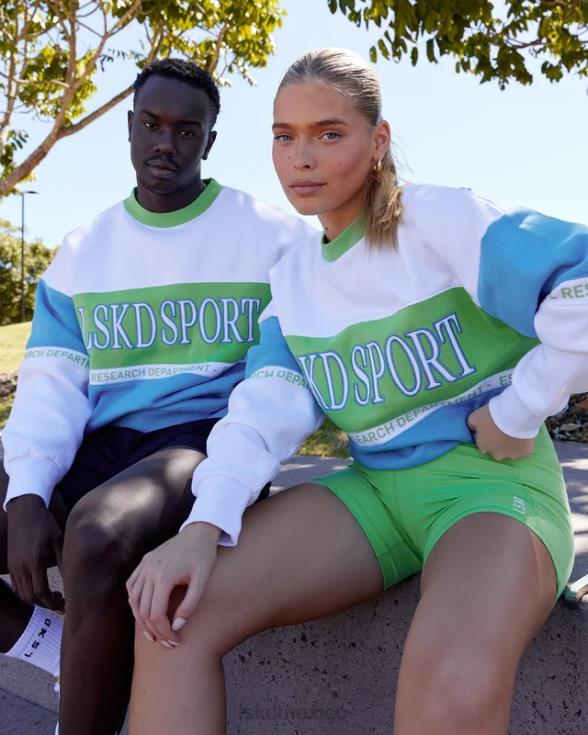 suéter sportif oversize - azul azure-manzana menta unisexo LSKD VP42D447 vestir