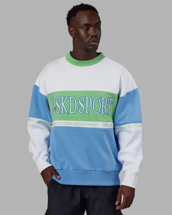 suéter sportif oversize - azul azure-manzana menta unisexo LSKD VP42D447 vestir