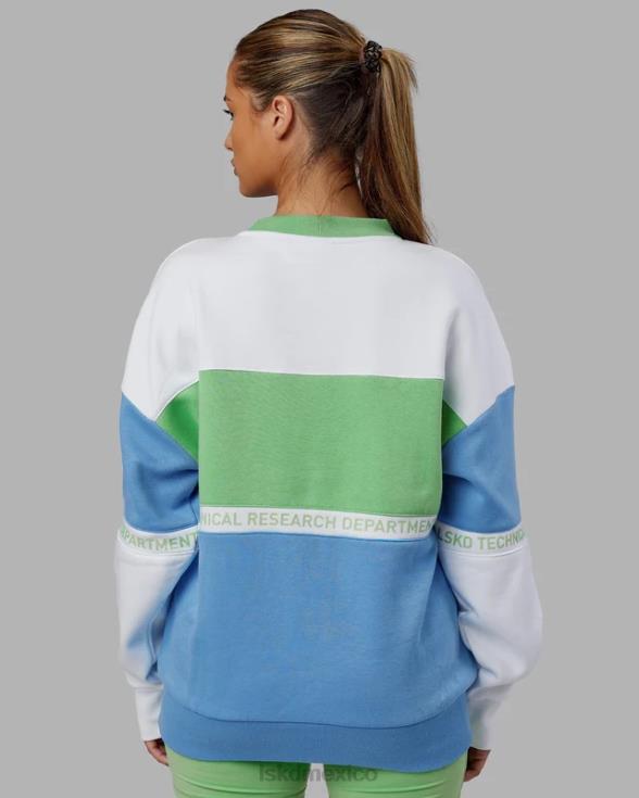 suéter sportif oversize - azul azure-manzana menta unisexo LSKD VP42D447 vestir