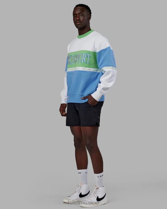 suéter sportif oversize - azul azure-manzana menta unisexo LSKD VP42D447 vestir