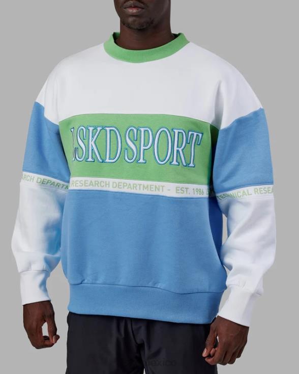 suéter sportif oversize - azul azure-manzana menta unisexo LSKD VP42D447 vestir
