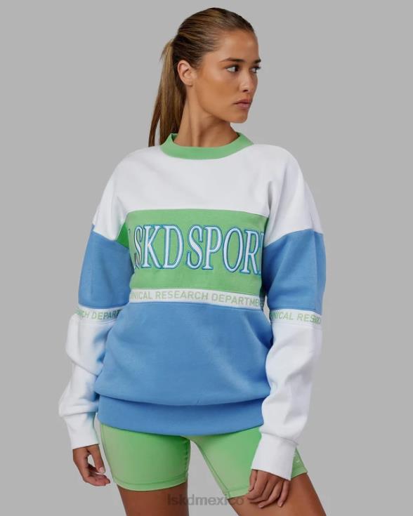 suéter sportif oversize - azul azure-manzana menta unisexo LSKD VP42D447 vestir