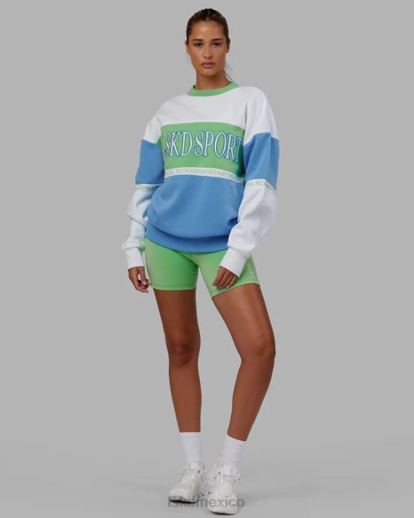 suéter sportif oversize - azul azure-manzana menta unisexo LSKD VP42D447 vestir