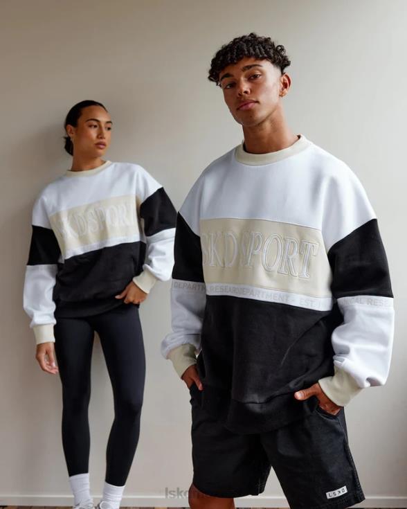 suéter sportif oversize - hueso-multi unisexo LSKD VP42D401 vestir