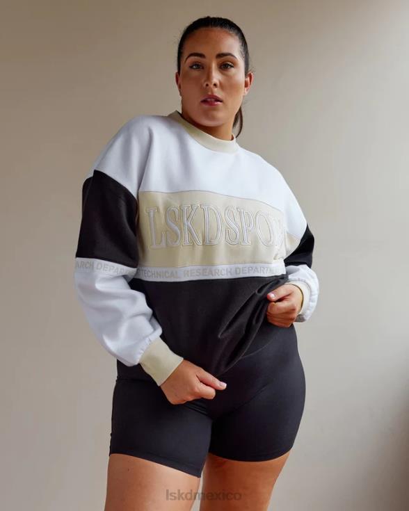 suéter sportif oversize - hueso-multi unisexo LSKD VP42D401 vestir