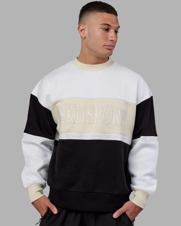 suéter sportif oversize - hueso-multi unisexo LSKD VP42D401 vestir