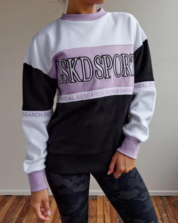 suéter sportif oversize - violeta-multi unisexo LSKD VP42D451 vestir