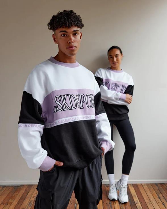 suéter sportif oversize - violeta-multi unisexo LSKD VP42D451 vestir